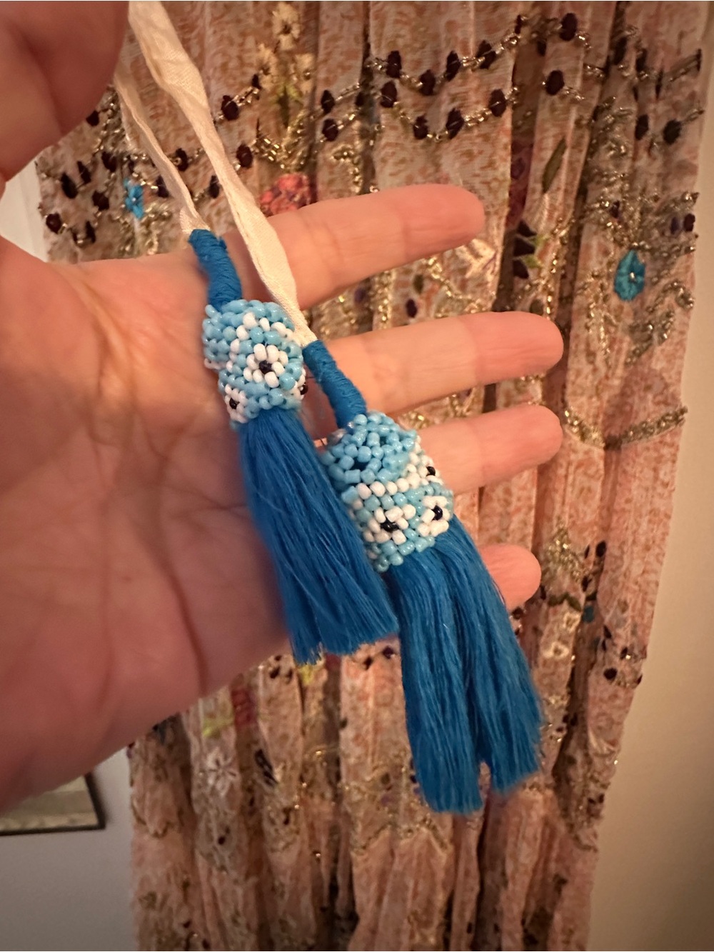 Free People Party Rosalie Beaded Tassels Embroidered Maxi Dress S - Picture 4 of 7